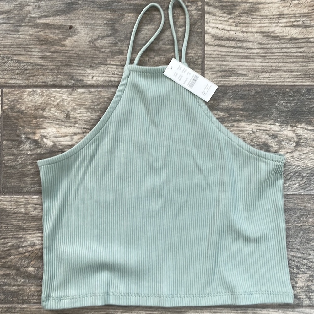 J Crew Vintage rib cropped halter tank Size Small